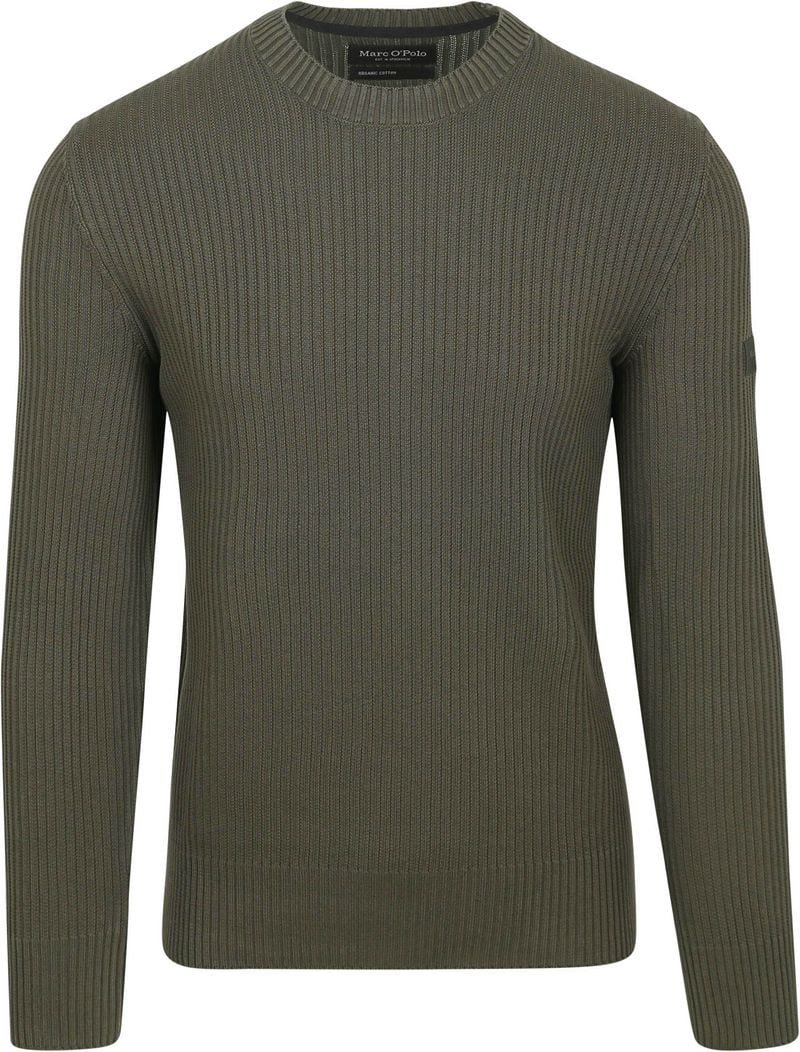 Marc O'Polo Pullover Ribbed Grün - Größe M günstig online kaufen