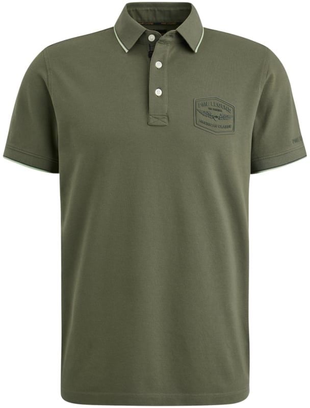 PME LEGEND Heren Polo's & T-shirts Short Sleeve Polo Stretch Pique Package Groen