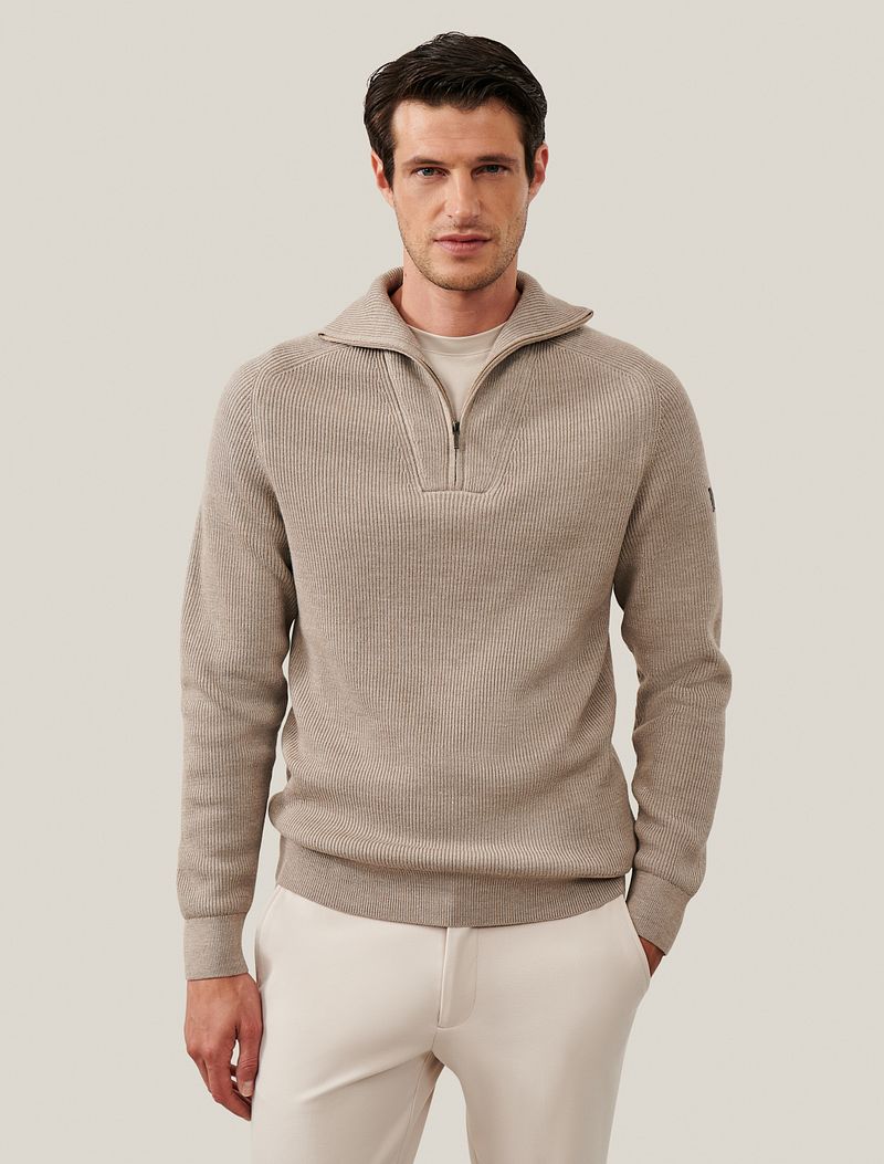Cavallaro Napoli Cavallaro Corsico Half-Zip Beige