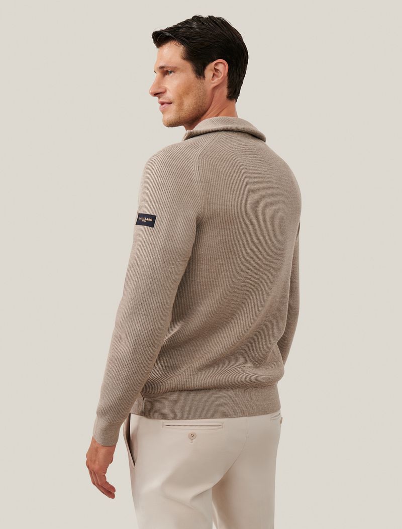 Cavallaro Napoli Cavallaro Corsico Half-Zip Beige