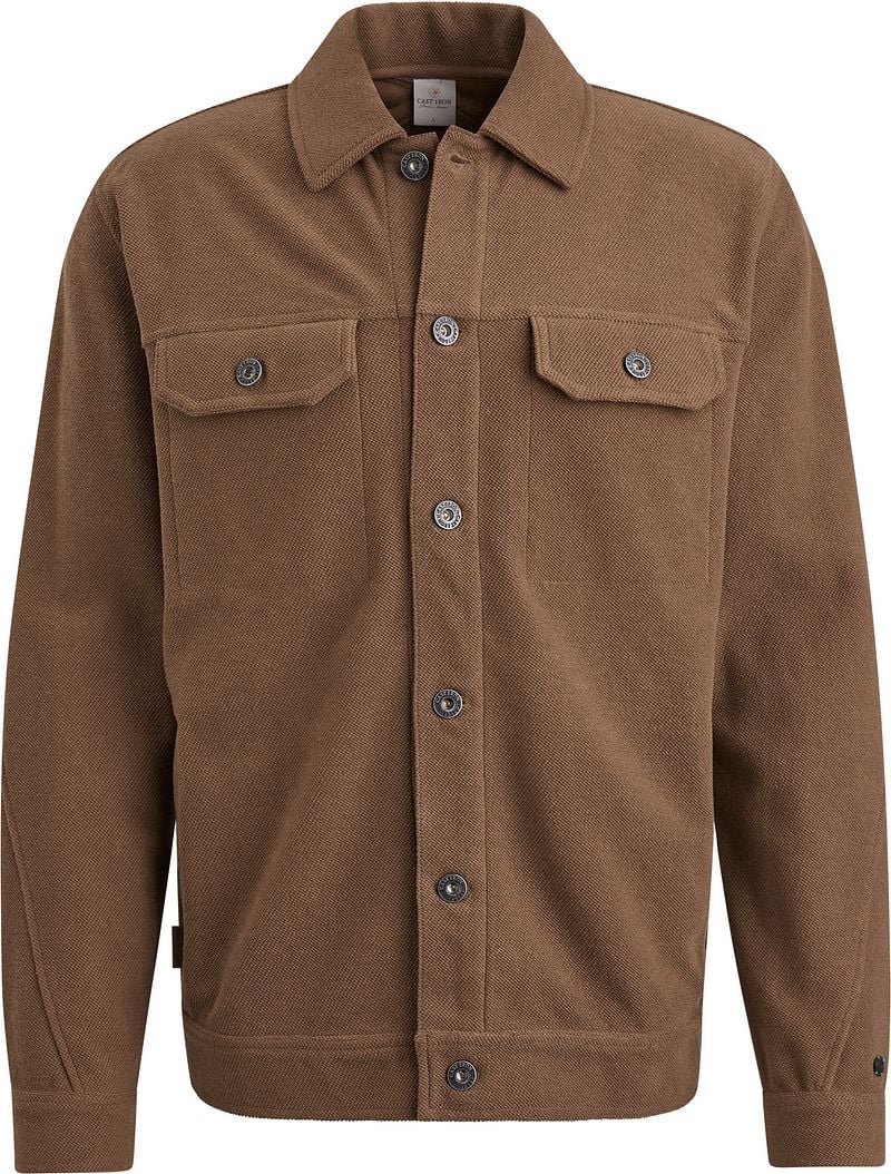 Cast Iron Overshirt Twill Jersey Braun - Größe XL günstig online kaufen