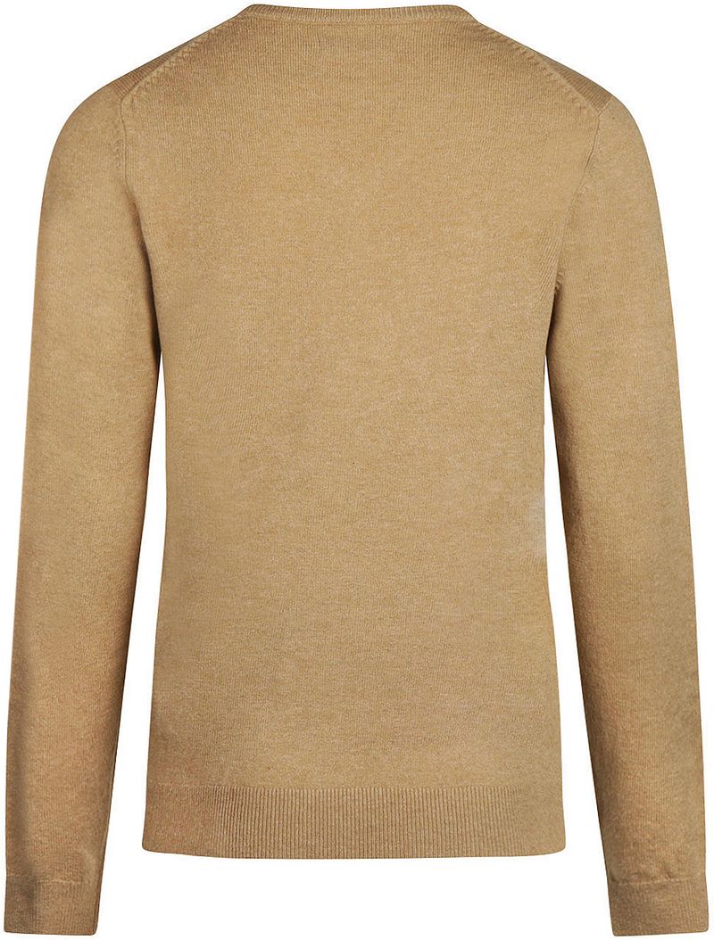 Steppin' Out Dames Pullover V-hals Merinowol Camel