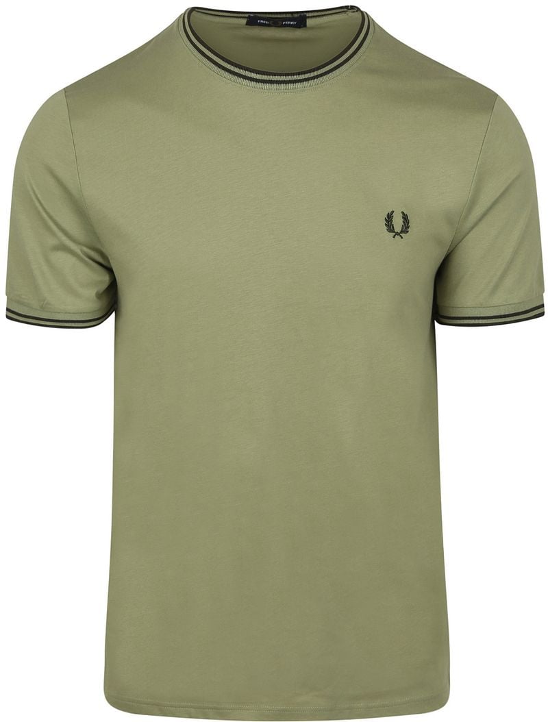 Fred Perry M1588 Twin Tipped T Shirt Grün - Größe XXL günstig online kaufen