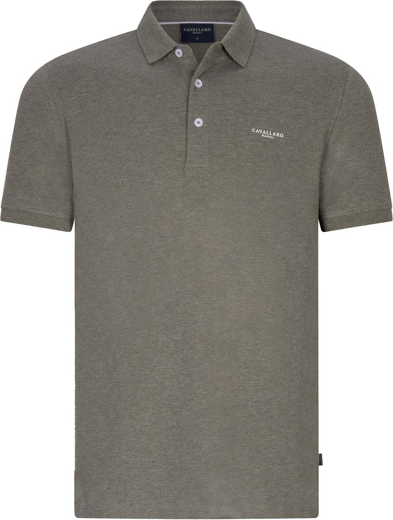 Cavallaro Napoli regular fit polo Bavegio met logo dark green melange