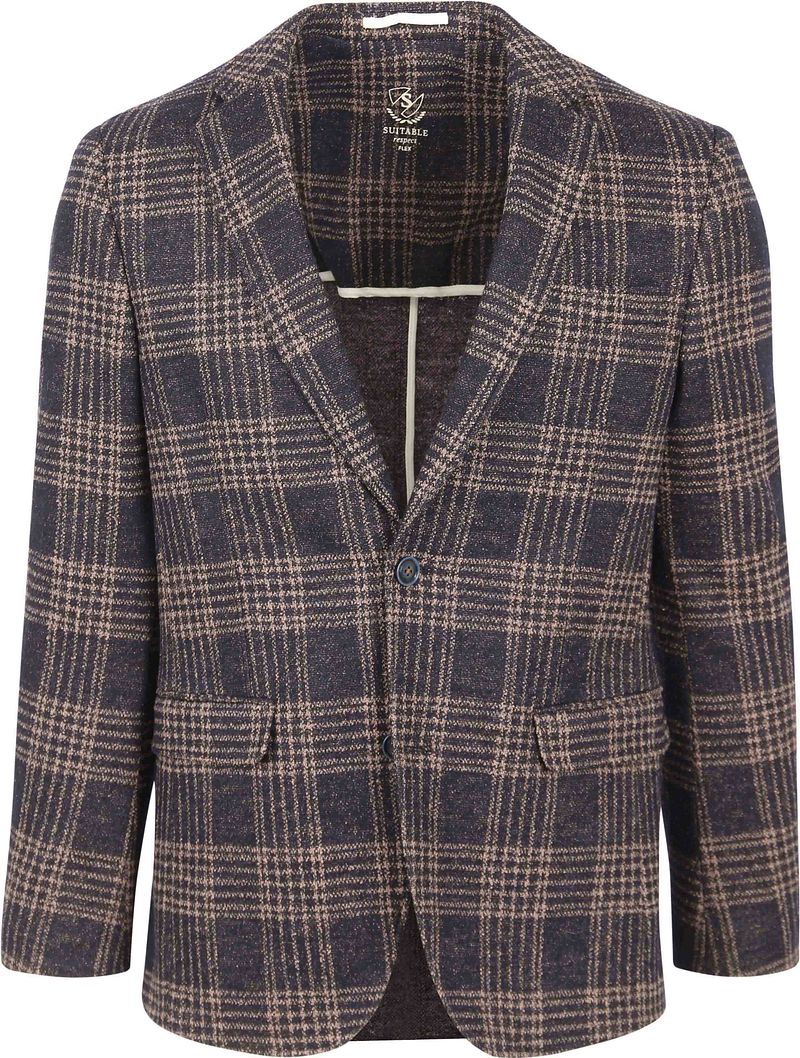 Suitable Respect Veste de costume Toronto Mix Laine Lexy Flex Ma Bleu foncé Marron taille 52