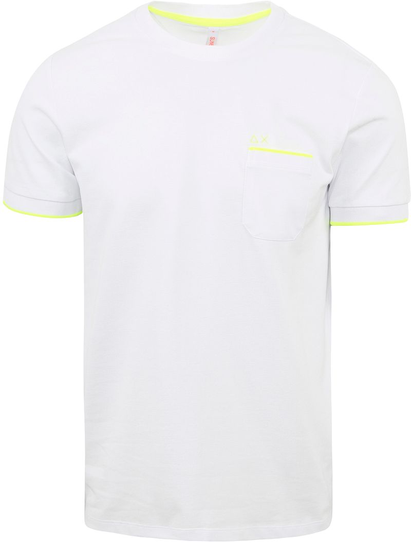 Sun68 T-Shirt Neon Stripe Weiß - Größe XXL günstig online kaufen