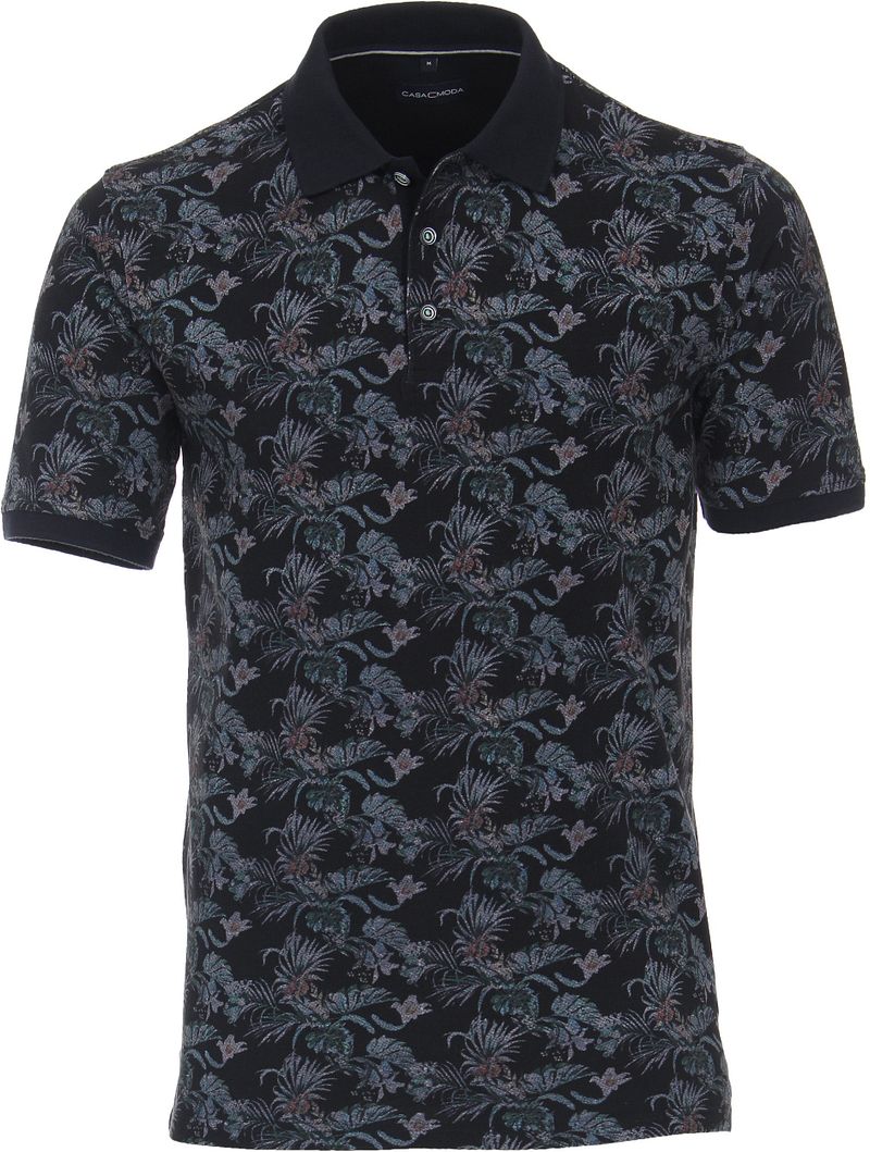 Casa Moda Polo Foncé Imprimé Floral Bleu Bleu foncé taille M