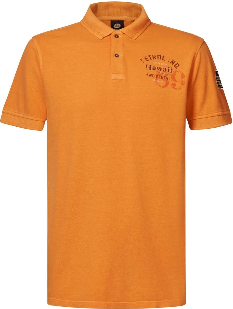 Petrol Poloshirt Meander Oranje