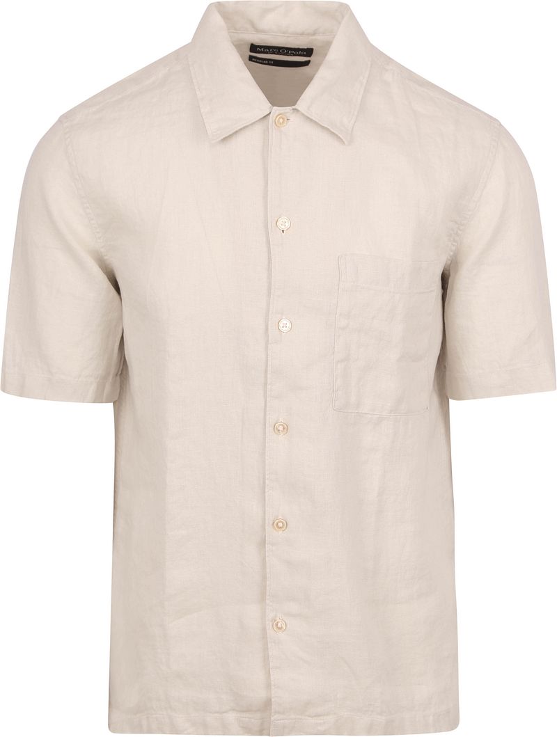 Marc O'Polo Hemd Short Sleeves Leinen Ecru - Größe XL günstig online kaufen