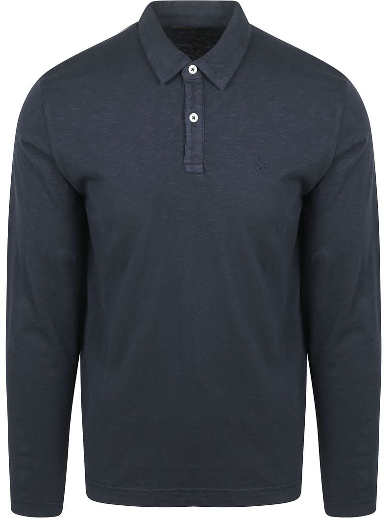 Marc O'Polo Longsleeve Poloshirt Navy - Größe L günstig online kaufen