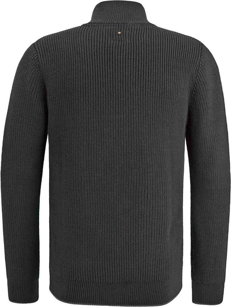 PME Legend Knitted Half Zip Trui Cable Zwart