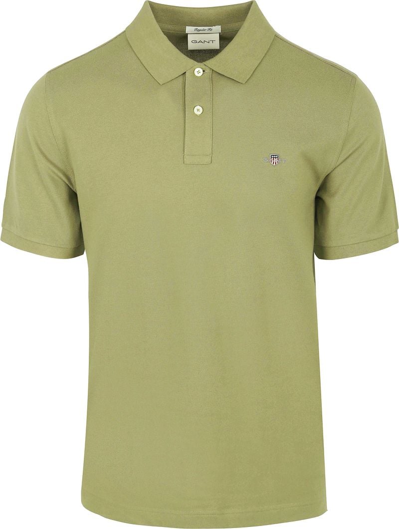 Gant Poloshirt REG SHIELD SS PIQUE POLO met logo en platte breikraag 100% katoen pique