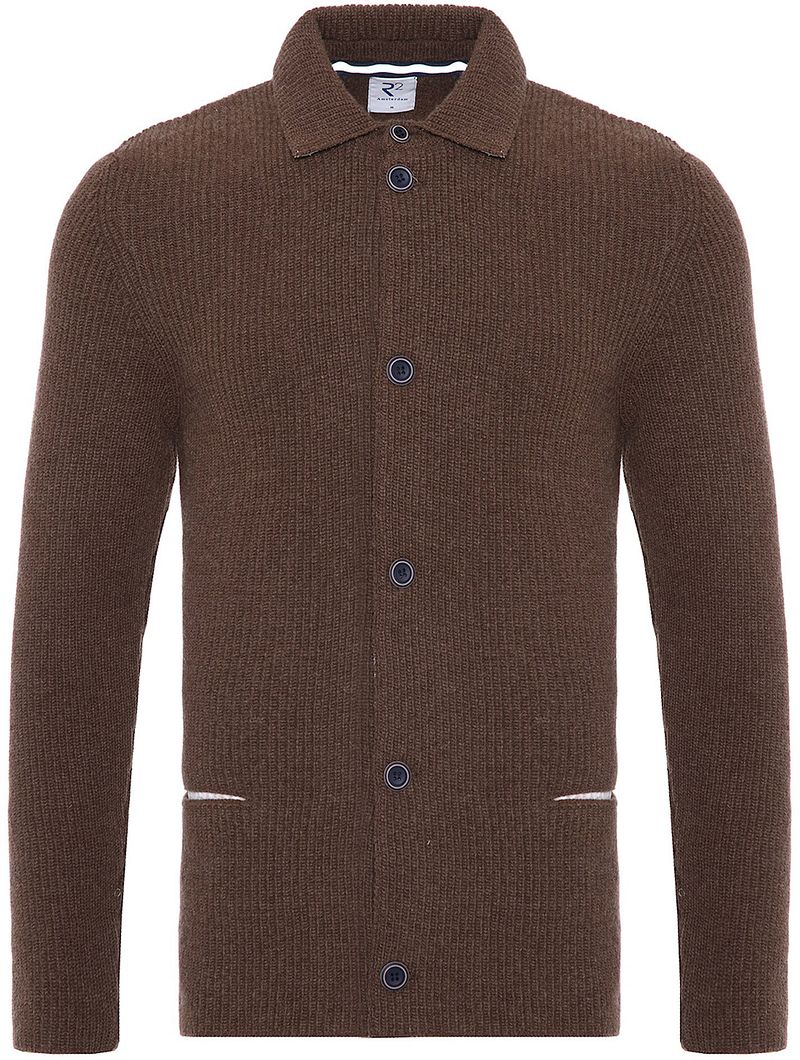 R2 Cardigan Merino Wolle Braun - Größe XXL günstig online kaufen