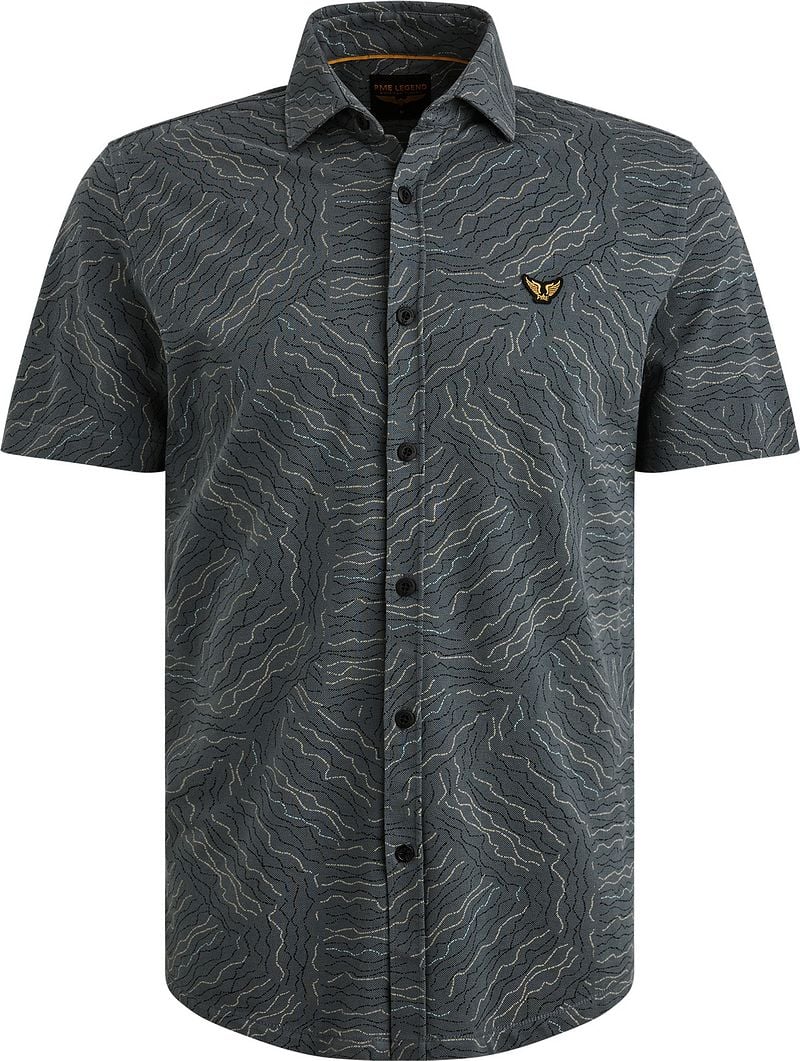 PME Legend Short Sleeve Hemd Druck Dark Slate - Größe L günstig online kaufen