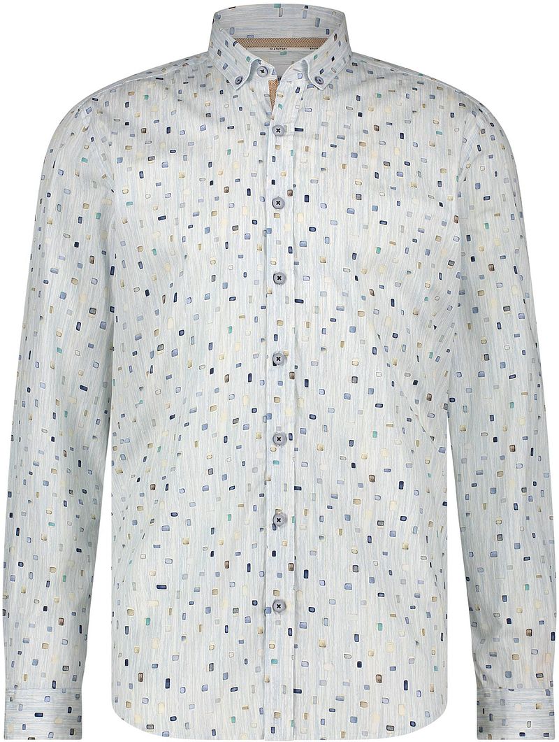 State of Art Twill Overhemd Print Lichtblauw