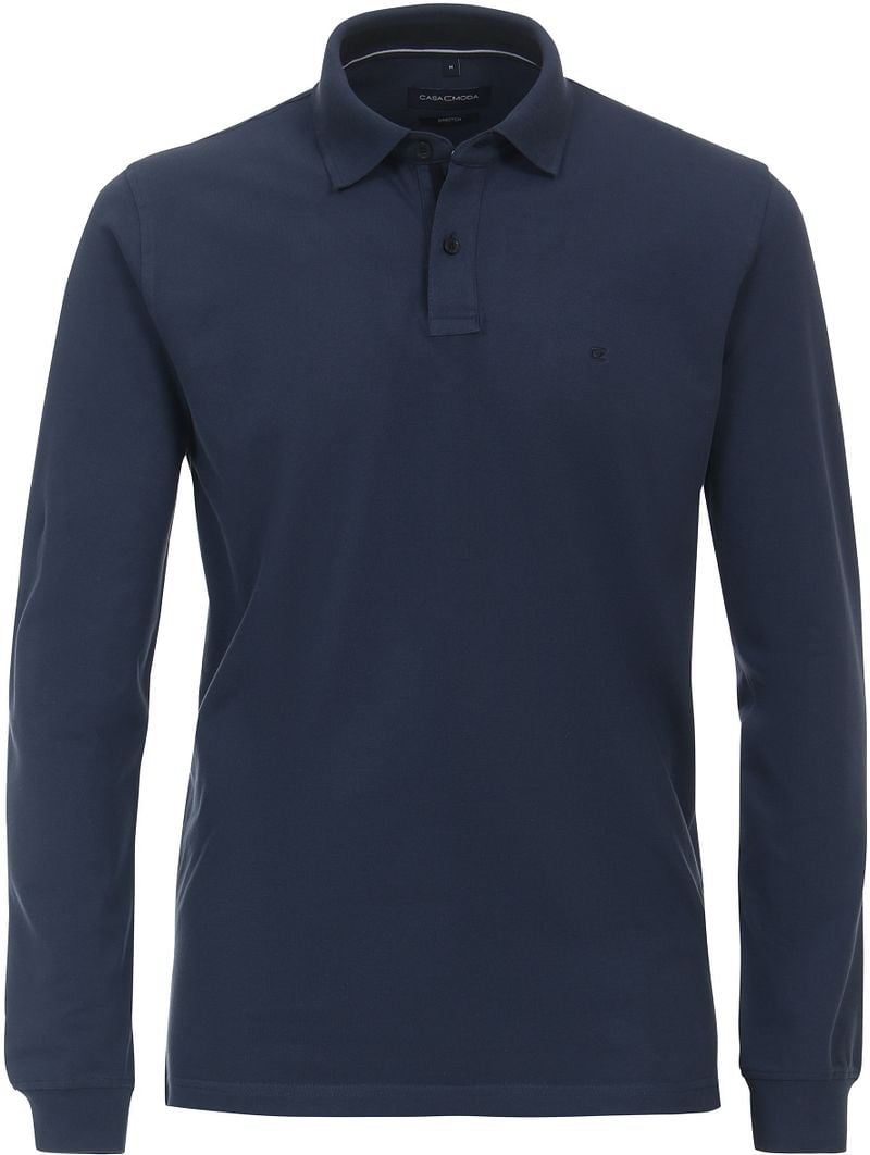 Casa Moda Longsleeve Poloshirt Blau - Größe XL günstig online kaufen