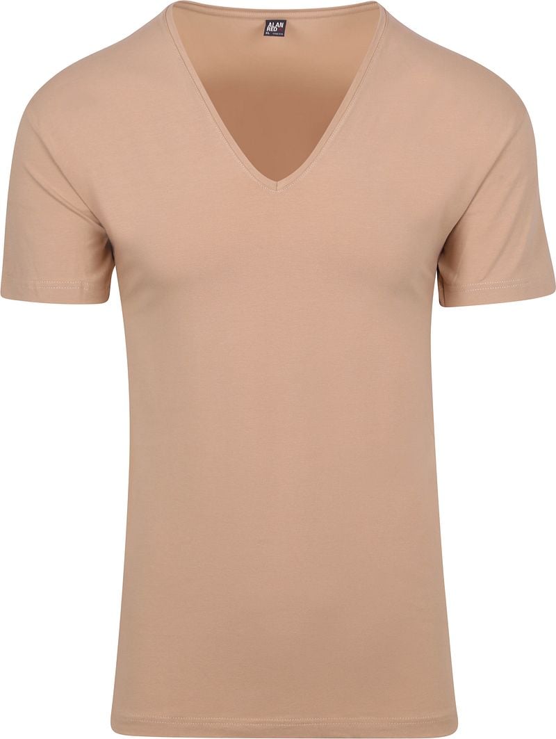 Alan Red Stretch V-Neck T-Shirt Beige 2er-Pack - Größe S günstig online kaufen