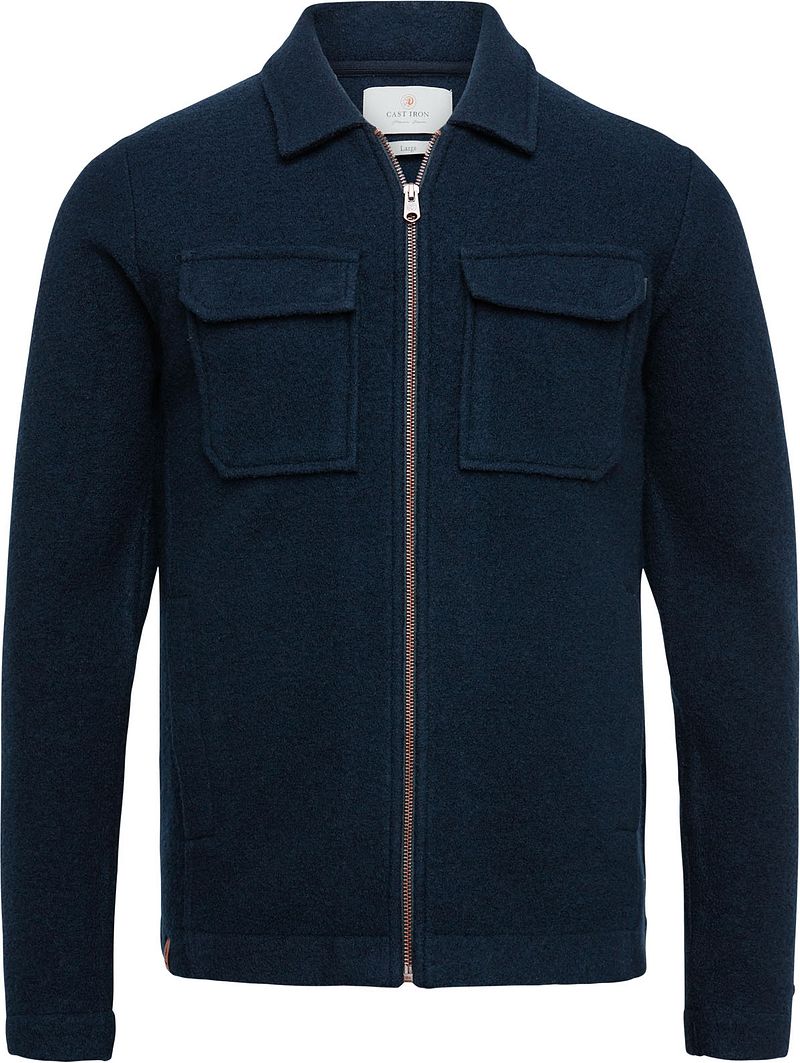 Cast Iron Wooly Zip Cardigan Marine Bleu Bleu foncé taille L