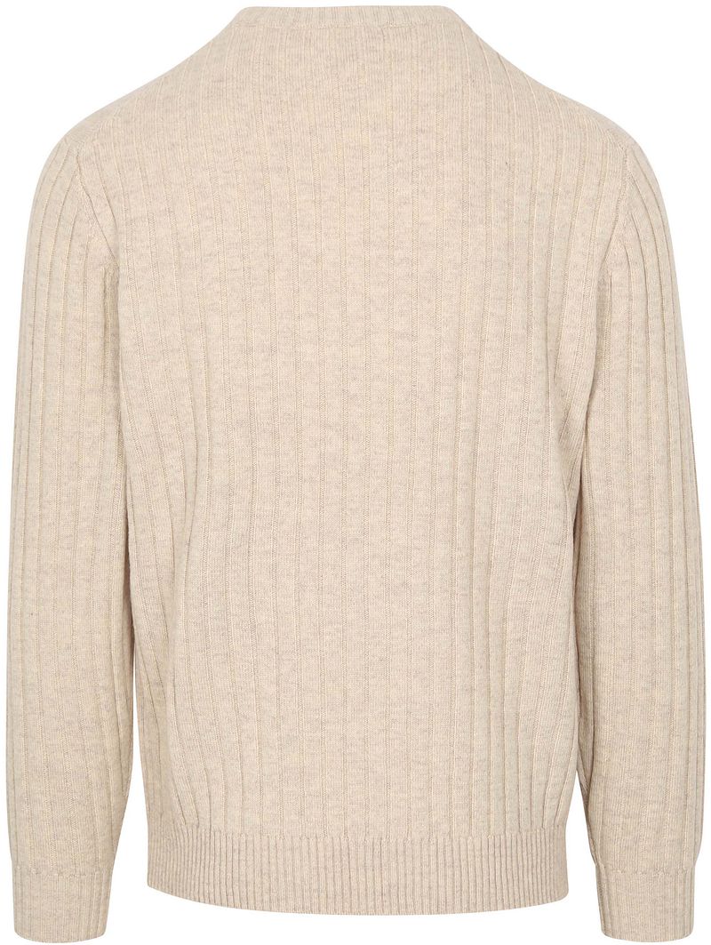 Profuomo Pullover Rib Wol Blend Sand