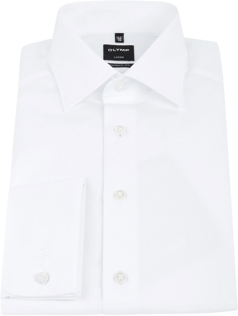 OLYMP Luxor Hemd Modern Fit Doppelmanschette Weiß - Größe 48 günstig online kaufen
