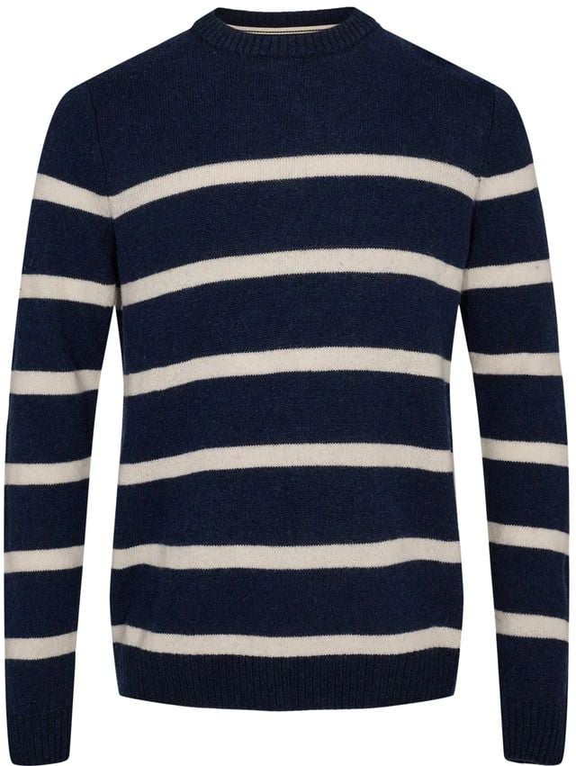 Anerkjendt Pullover Lambswool Rico Streifen Navy - Größe S günstig online kaufen