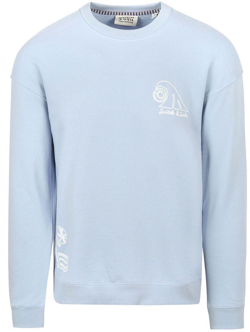 Scotch and Soda Pullover Embroidered Hellblau - Größe XL günstig online kaufen