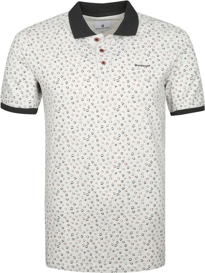State Of Art Polo Piqué Imprimé Gris Beige taille M