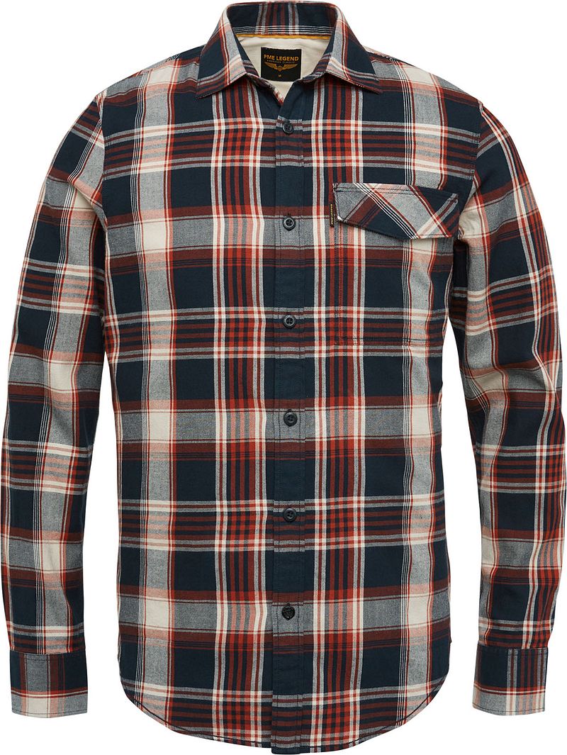 PME Legend Shirt à Carreaux Bleu Rouge taille M