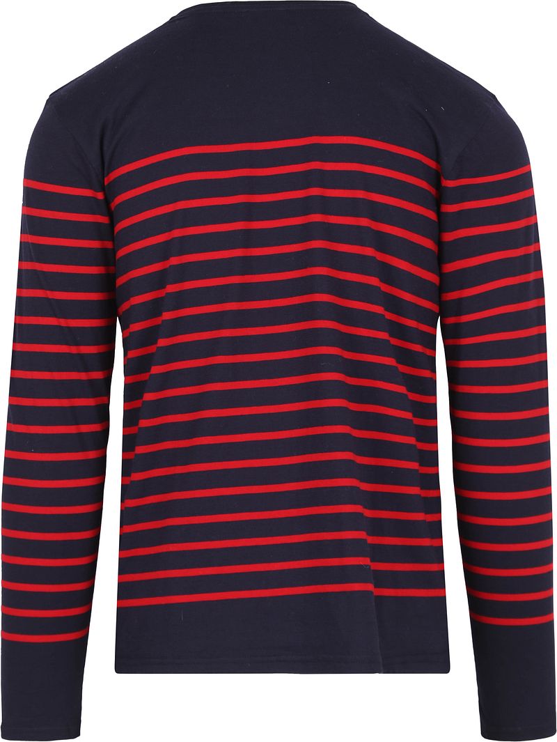 Armor-lux Port-Louis T-Shirt Strepen Donkerblauw Rood