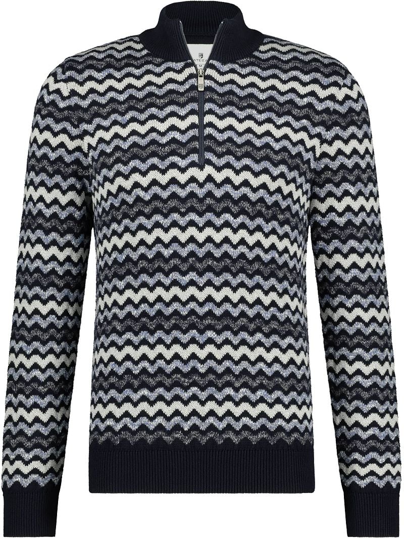 State of Art Half Zip Donkerblauw Print