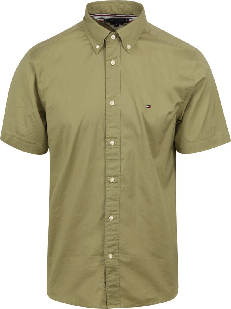 Tommy Hilfiger Short Sleeve Overhemd Flex Groen
