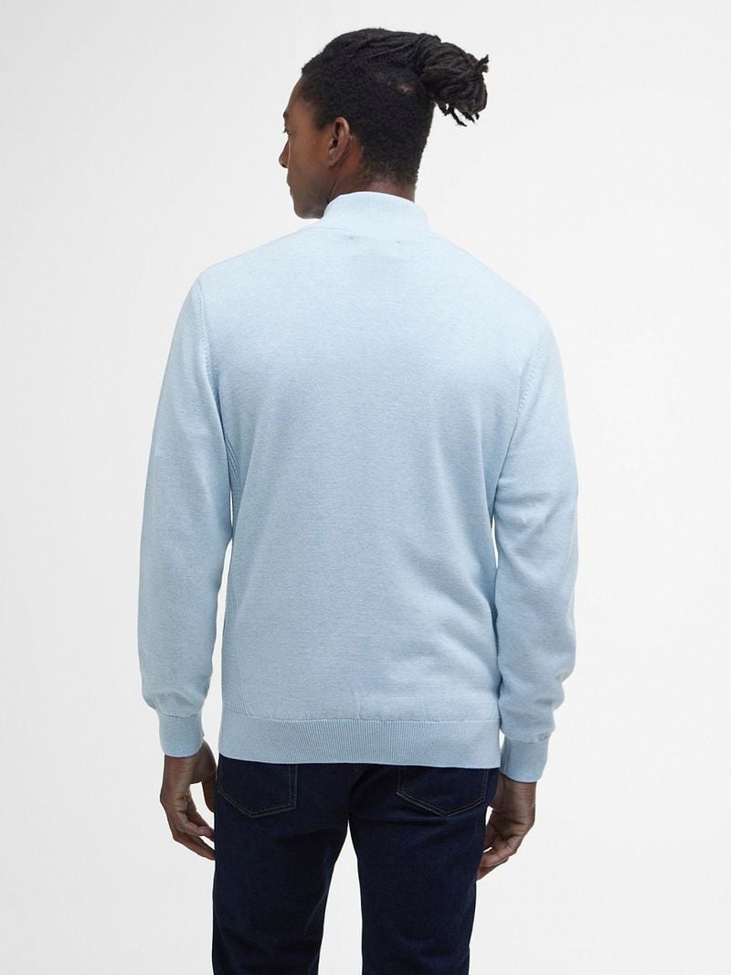 Barbour Half Zip Trui Lichtblauw