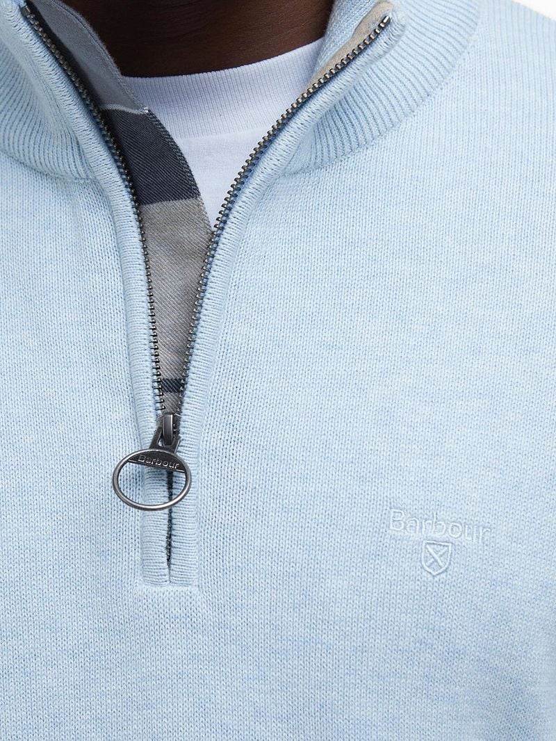 Barbour Half Zip Trui Lichtblauw