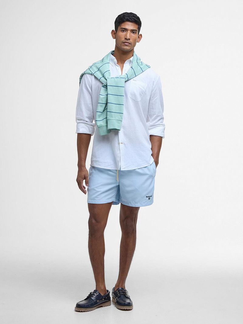 Barbour Zwemshort Logo Lichtblauw