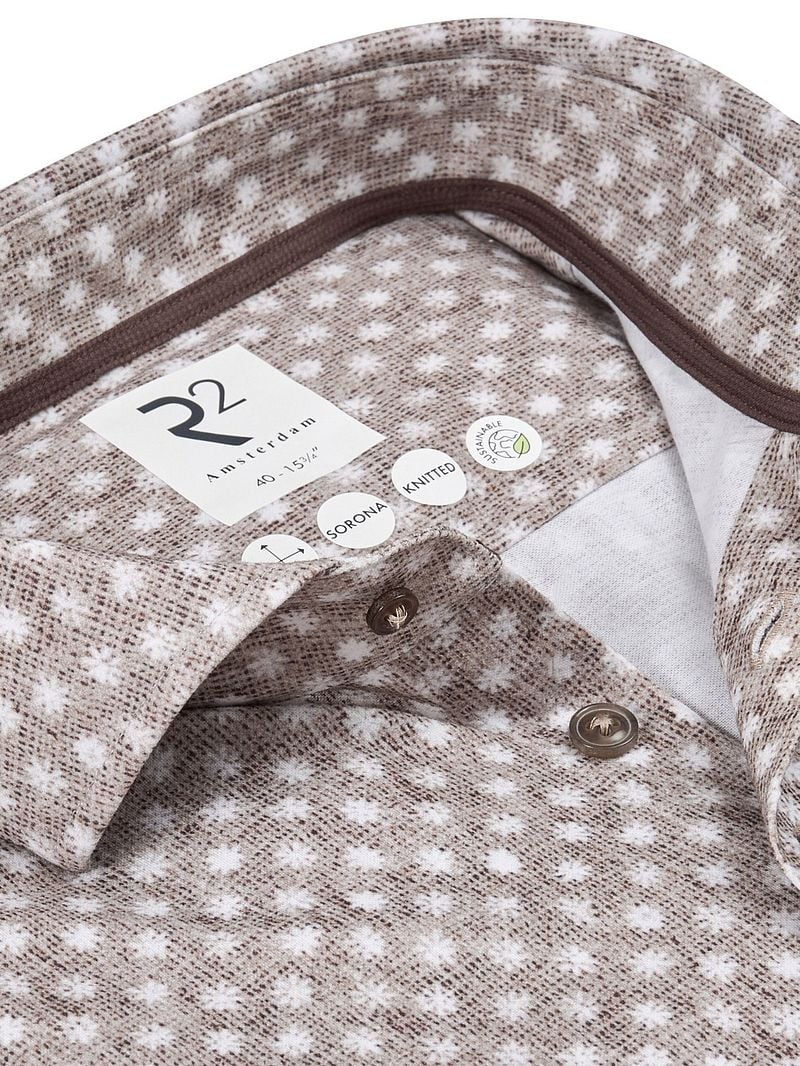 R2 Hemd Sorona Flower Druck Beige - Größe 43 günstig online kaufen