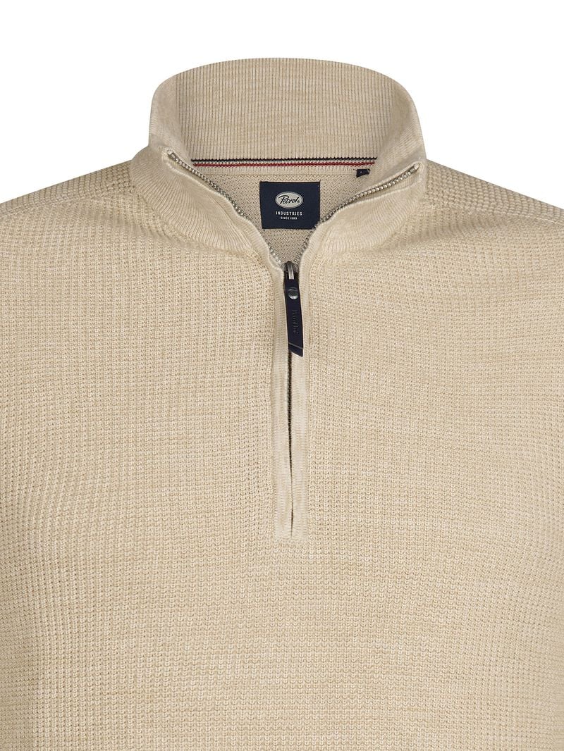 Petrol Knitted Half-Zip Sweater Nashville Beige - Größe 3XL günstig online kaufen