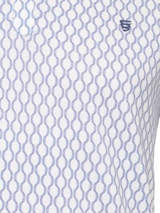 R2 Amsterdam Piqué Polo Wheel Track Print Blauw