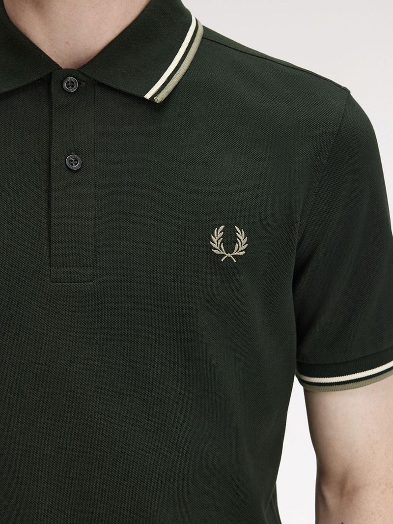 Fred Perry Polo Twin Tipped M3600 Donkergroen