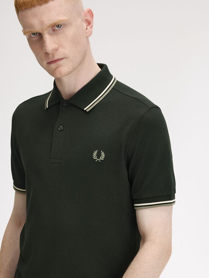Fred Perry Polo Twin Tipped M3600 Donkergroen
