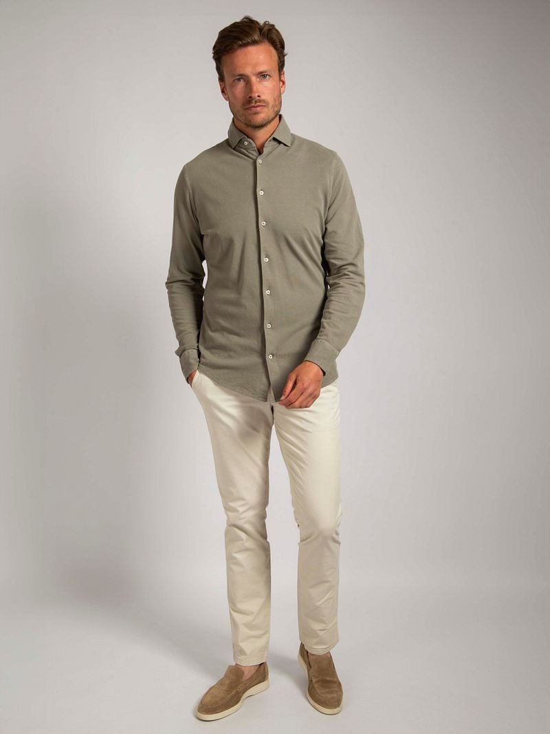 Suitable Piqué Hemd Taupe - Größe M günstig online kaufen