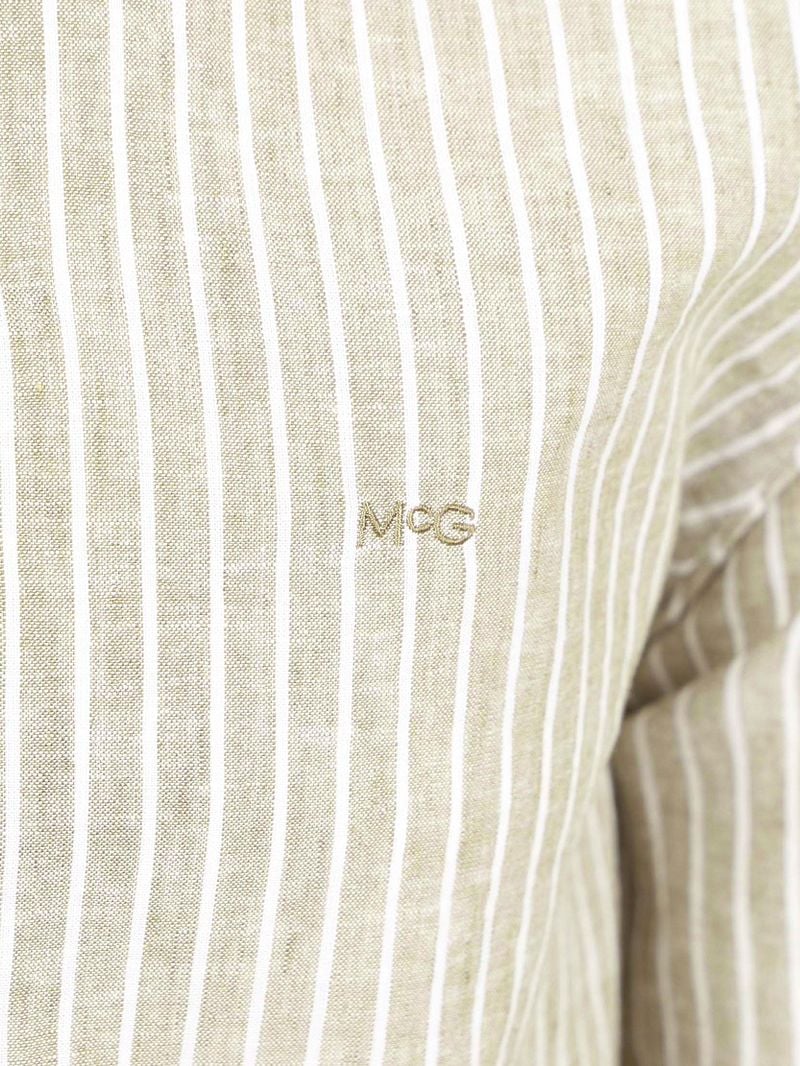McGregor Hemd Linen Blend Streifen Grün - Größe S günstig online kaufen