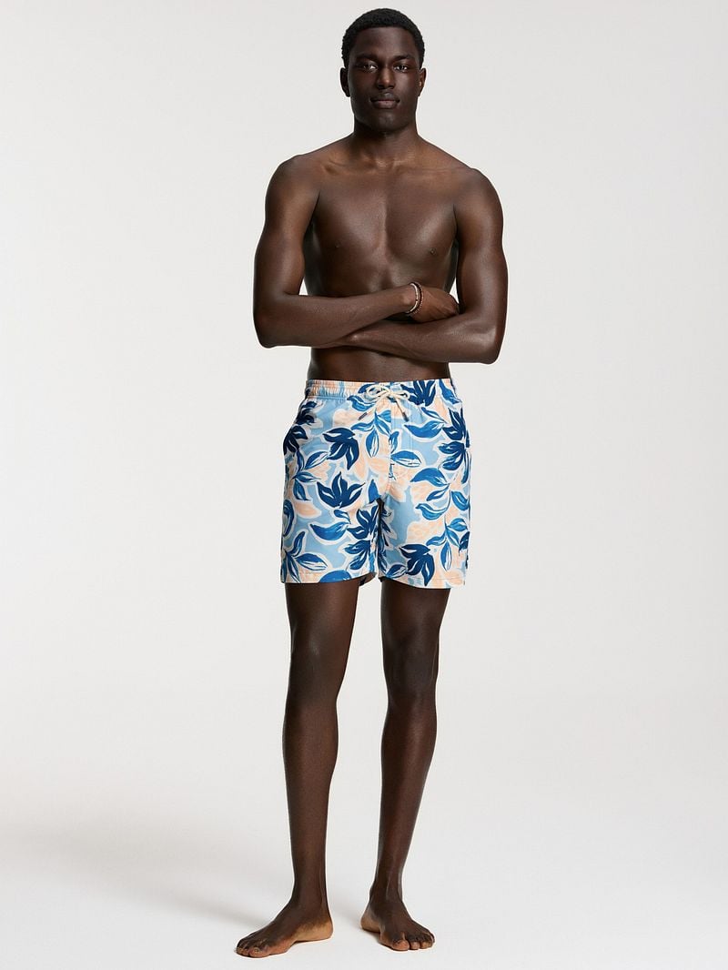 Shiwi Badeshorts Mike Floral Leafs Blau - Größe M günstig online kaufen