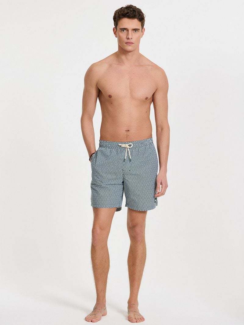 Shiwi Badeshorts Mike Geo Tile Dunkelgrün - Größe XL günstig online kaufen