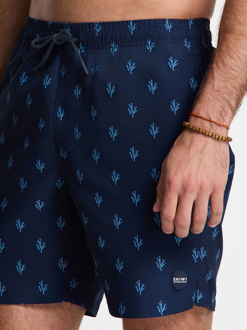 Shiwi Zwembroek Mike Sketched Coral Navy