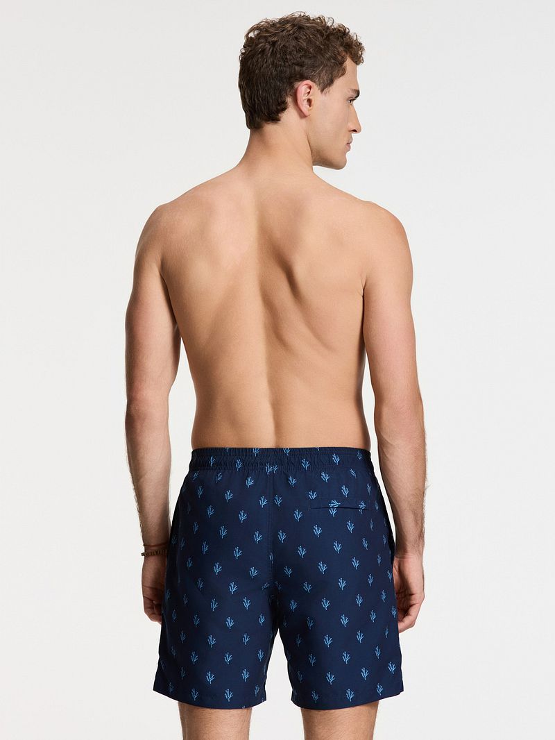 Shiwi Zwembroek Mike Sketched Coral Navy