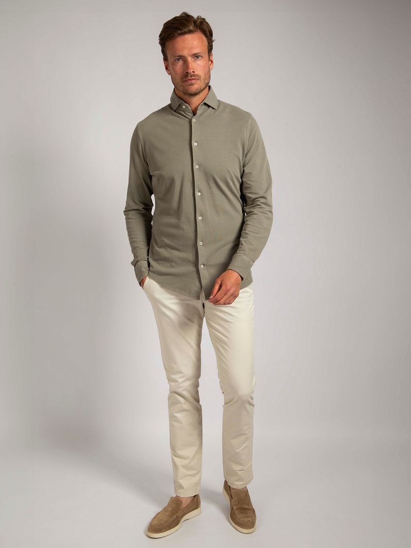 Suitable Piqué Hemd Taupe - Größe M günstig online kaufen