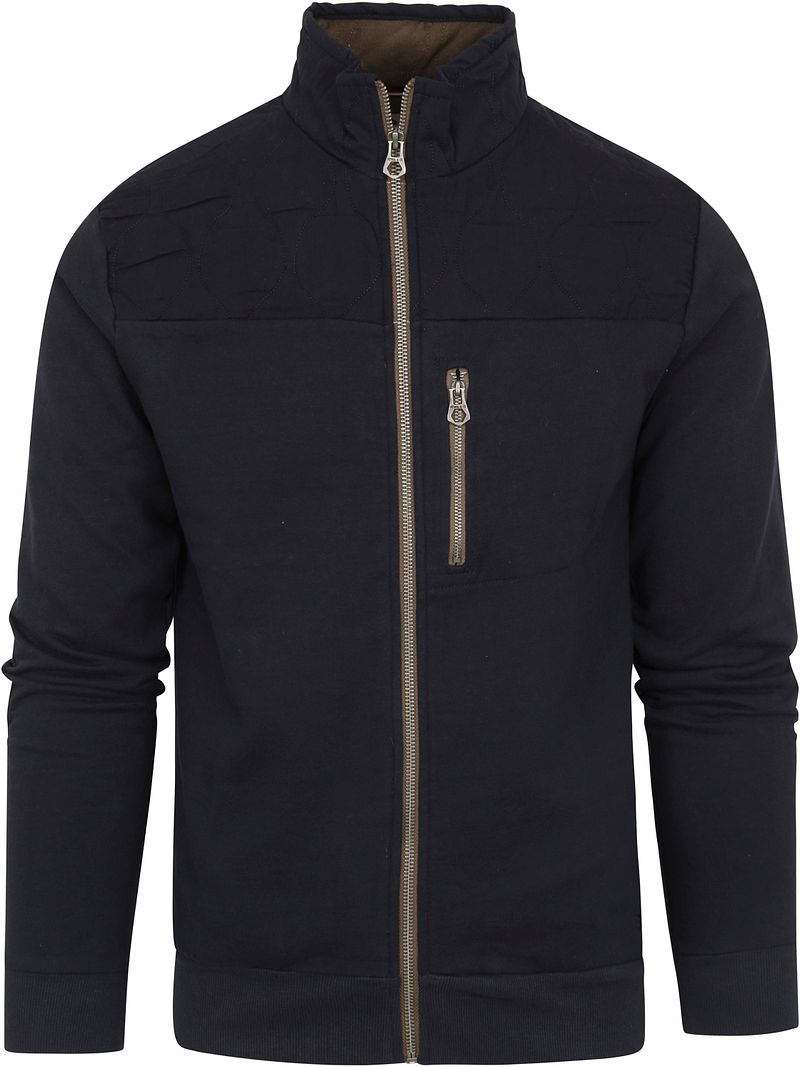 Petrol Collar Zip Cardigan Navy Bleu Bleu foncé taille L