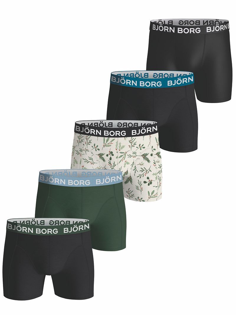 Bjorn Borg Boxer-shorts Boîte Cadeau Lot de 5 Vert Multicoloré taille S