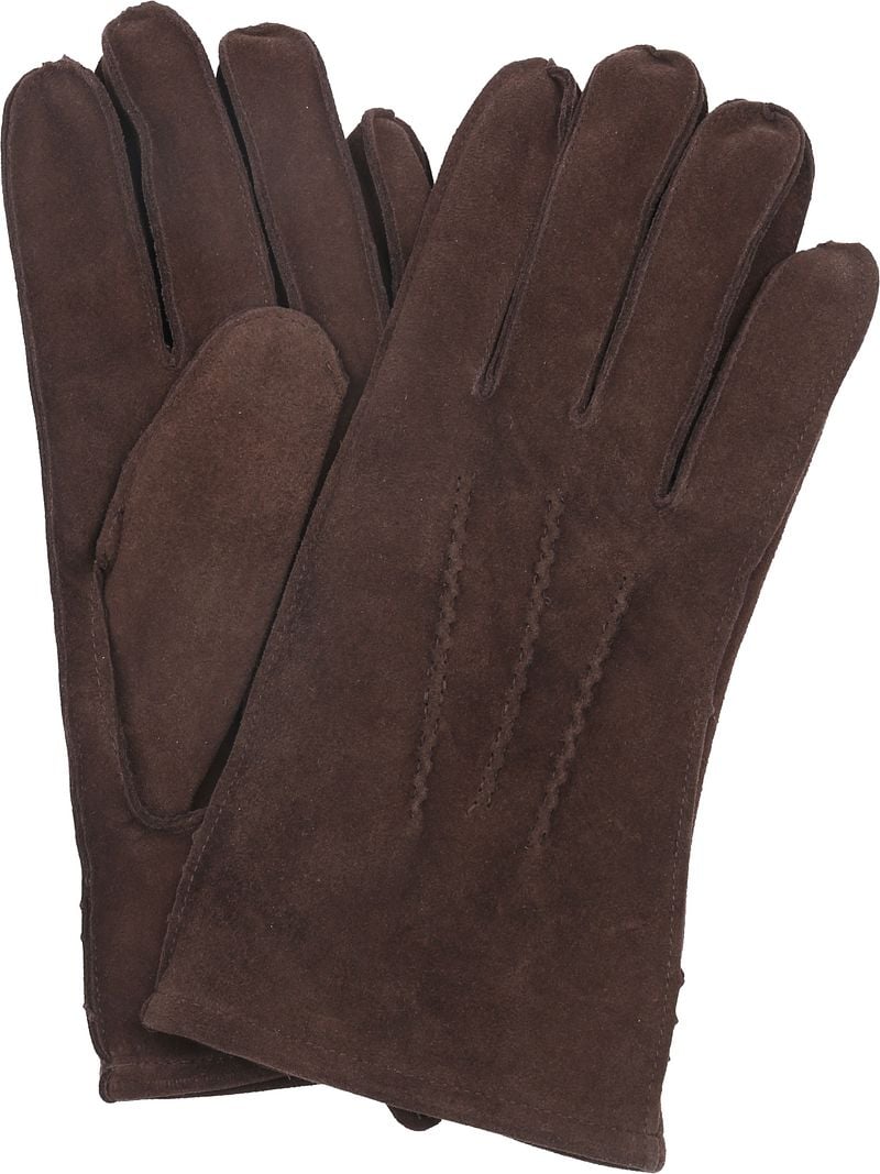 Suitable Suede Handschoen Donkerbruin