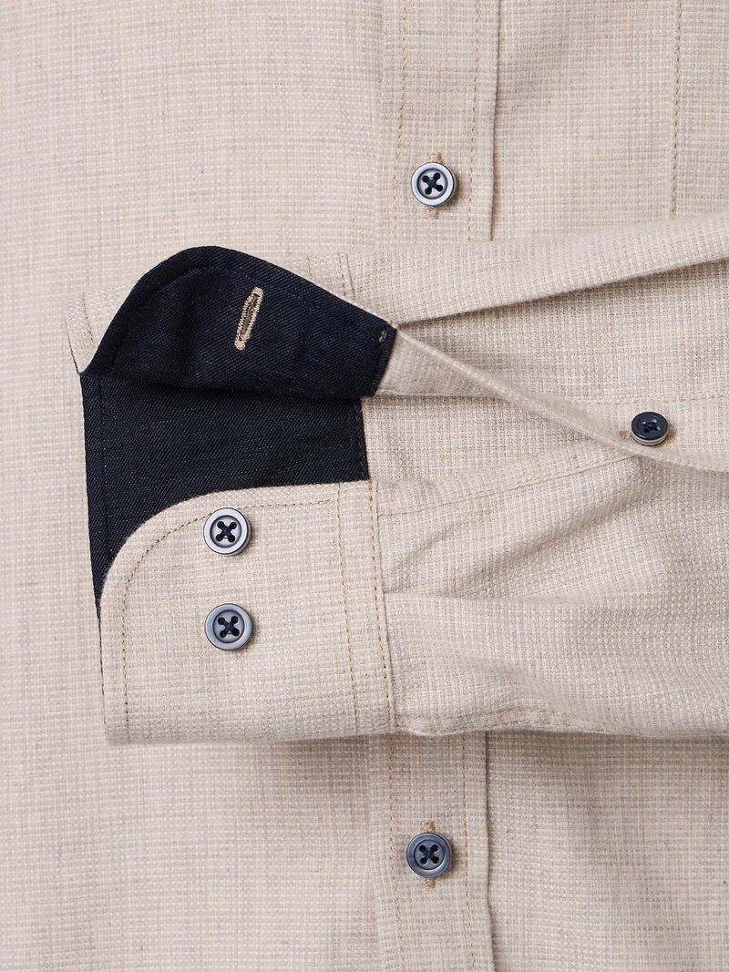 Casa Moda Freizeithemd Structure Beige - Größe M günstig online kaufen